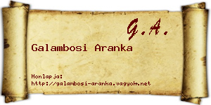 Galambosi Aranka névjegykártya