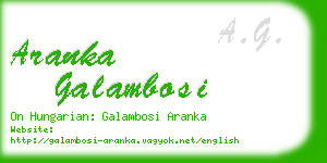 aranka galambosi business card